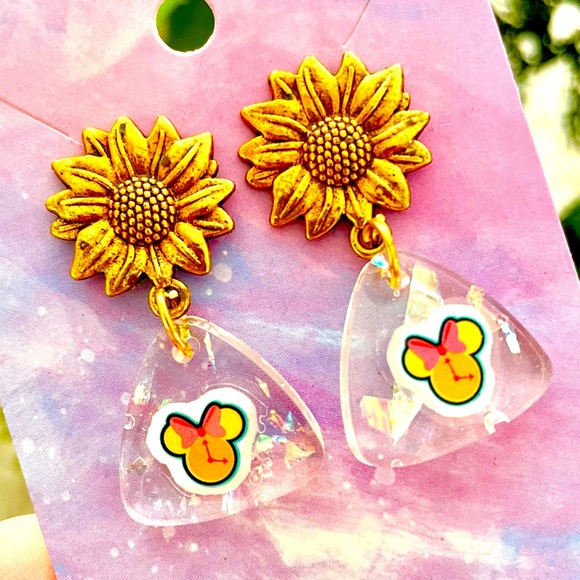 Mickey Floral Dangle Earrings - Picture 1 of 5